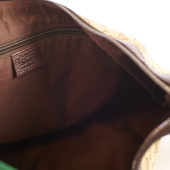 Gucci GG Canvas Web Half Moon Crossbody Bag Brown
