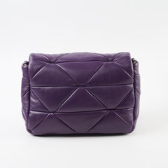 Prada Padded Nappa Quilted Patchwork System Shoulder Bag Purple