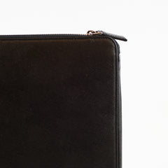 Prada Saffiano Leather Zip Document Case Black