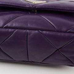 Prada Padded Nappa Quilted Patchwork System Shoulder Bag Purple