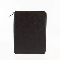 Prada Saffiano Leather Zip Document Case Black