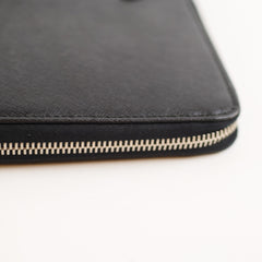 Prada Saffiano Leather Zip Document Case Black