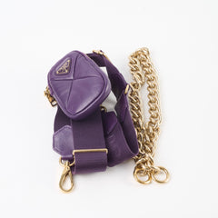 Prada Padded Nappa Quilted Patchwork System Shoulder Bag Purple