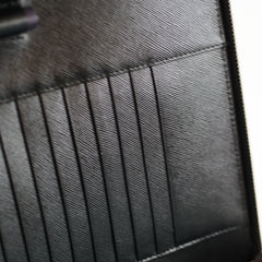 Prada Saffiano Leather Zip Document Case Black
