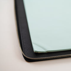 Prada Saffiano Leather Zip Document Case Black
