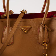Prada Cuir Double Bag Caramel