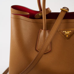Prada Cuir Double Bag Caramel
