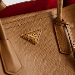 Prada Cuir Double Bag Caramel