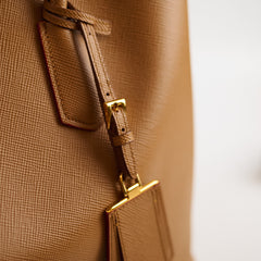 Prada Cuir Double Bag Caramel