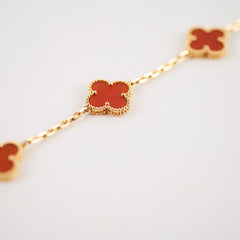 Van Cleef & Arpels Vintage Alhambra 5 Motif Bracelet Carnelian (2026)