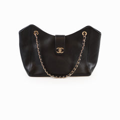 Chanel Grained Calfskin Shopping Bag Large Black Microchip