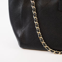 Chanel Grained Calfskin Shopping Bag Large Black Microchip