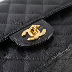 Chanel Medium/Large Quilted Classic Flap Caviar Black (Microchipped)
