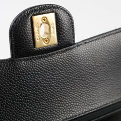 Chanel Medium/Large Quilted Classic Flap Caviar Black (Microchipped)