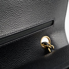 Chanel Medium/Large Quilted Classic Flap Caviar Black (Microchipped)