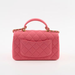 Chanel Top Handle Mini Rectangular Caviar Pink