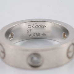 Cartier Love Ring with 3 Diamonds White Gold (Size 53)
