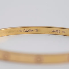 Cartier Free Love Bracelet Pink Gold Size 15