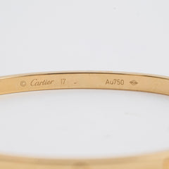 Cartier Free Love Bracelet Yellow Gold Size 17
