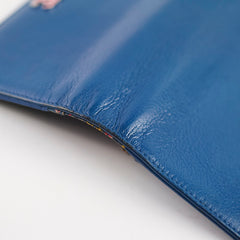 Chanel Bifold Yen Wallet Leather Blue