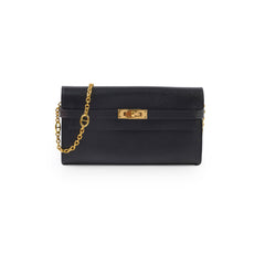 Hermes Kelly Wallet Epsom Noir D Stamp