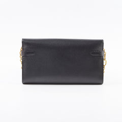 Hermes Kelly Wallet Epsom Noir D Stamp