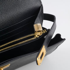 Hermes Kelly Wallet Epsom Noir D Stamp