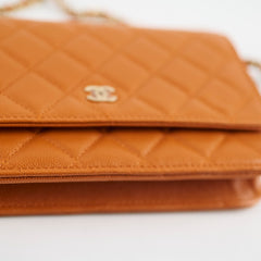 Chanel Wallet On Chain WOC Caviar 21A Caramel (Microchipped)