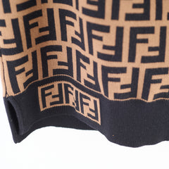 Fendi Knit Short Sleeve Sweater Zucca Brown Size 36