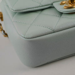 Chanel My Perfect Mini Square Caviar Iridescent Green Microchip