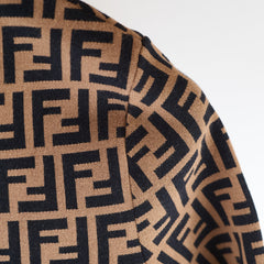 Fendi Knit Short Sleeve Sweater Zucca Brown Size 36