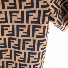 Fendi Knit Short Sleeve Sweater Zucca Brown Size 36