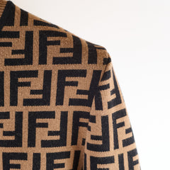Fendi Knit Long Sleeve Sweater Brown Zucca Size 36