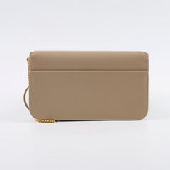 Saint Laurent Phone Holder On Chain Dark Beige