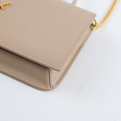 Saint Laurent Phone Holder On Chain Dark Beige