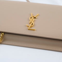 Saint Laurent Phone Holder On Chain Dark Beige