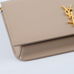 Saint Laurent Phone Holder On Chain Dark Beige