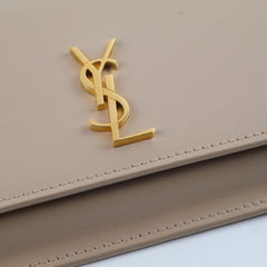 Saint Laurent Phone Holder On Chain Dark Beige