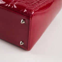 Dior Lady Dior Medium Patent Dark Red