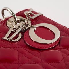 Dior Lady Dior Medium Patent Dark Red