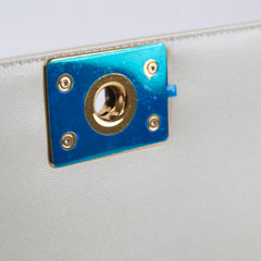 Chanel Medium White Cube Embossed Shimmer Boy Bag