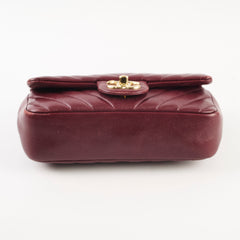 Chanel Mini Rectangular Chevron Calfskin Burgundy