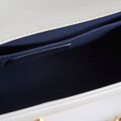 Chanel Medium White Cube Embossed Shimmer Boy Bag