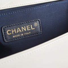 Chanel Medium White Cube Embossed Shimmer Boy Bag