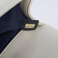 Chanel Medium White Cube Embossed Shimmer Boy Bag