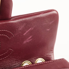 Chanel Mini Rectangular Chevron Calfskin Burgundy