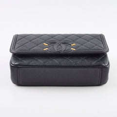 Chanel Small Filigree Flap Bag Black Caviar