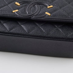 Chanel Small Filigree Flap Bag Black Caviar