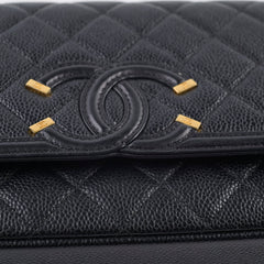 Chanel Small Filigree Flap Bag Black Caviar