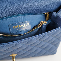 Chanel Coco Handle Medium Caviar Blue